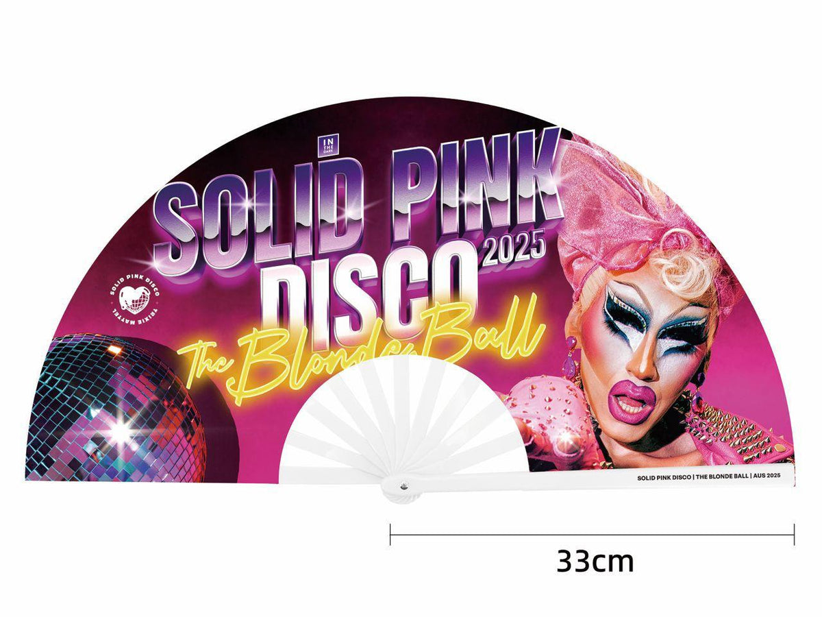 White Solid Pink Disco Clack Fans